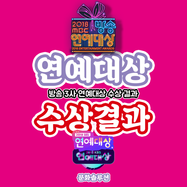  방송 3사 연예대상 수상 결과 (지상파 KBS, SBS, MBC 연예대상)
