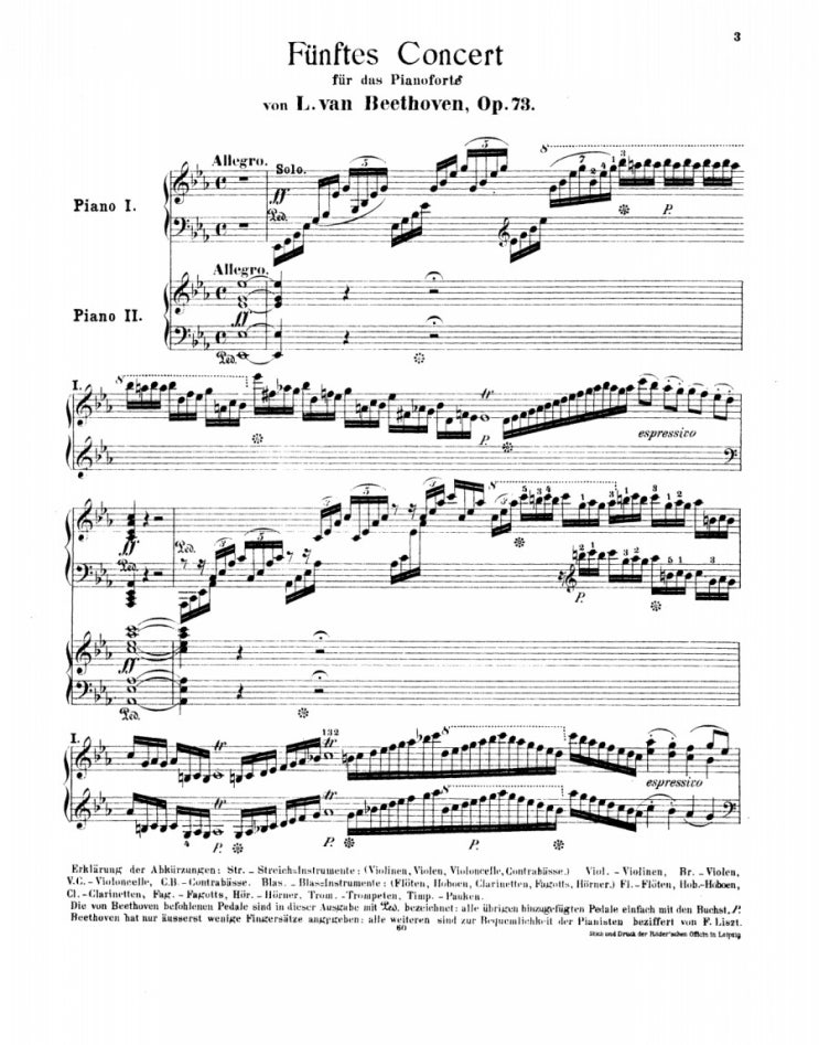 베토벤 피아노협주곡 5번 황제 악보, 조성진 연주