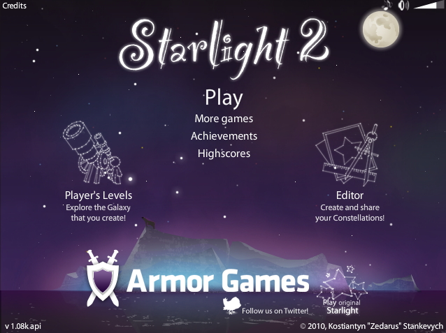 마우스로 별자리 찾기 게임 - Starlight2