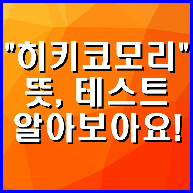  히키코모리 뜻, 테스트 간단하게 알아볼께요!