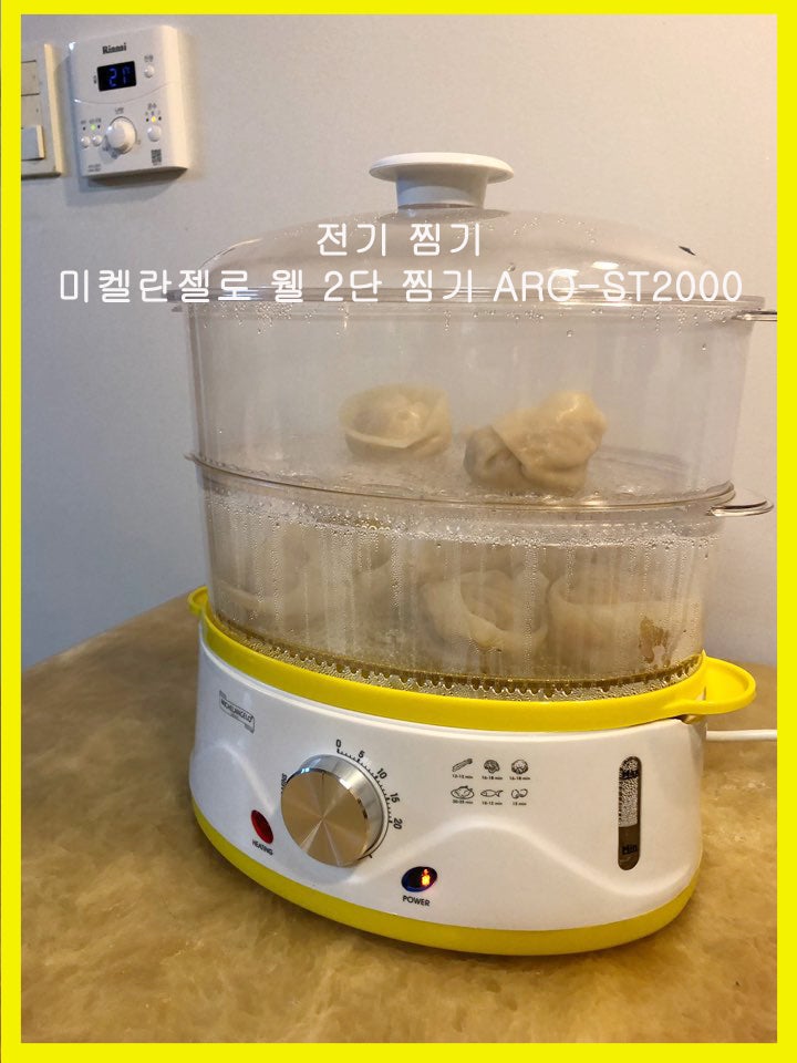 전기 찜기와 가스 찜통 비교/미켈란젤로 웰 2단 찜기 ARO-ST2000/만두 찜통/찜요리 간편하게 하기/찜/명절 만두요리 ...