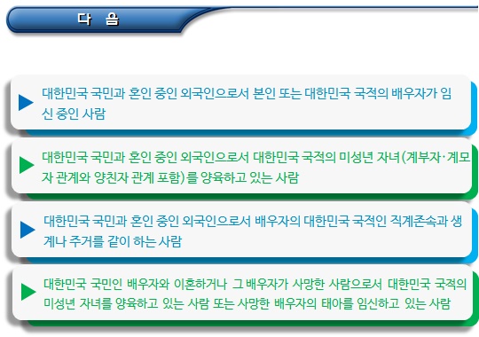 기초생활수급자 특례대상자 및 기준