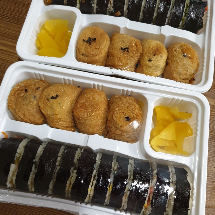  압구정 후랜드 김밥 :: 전참시 이청아김밥, 여배우김밥으로도 유명한 후랜드김밥, 유부초밥 포장 해 왔어요.