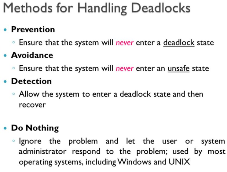  [운영체제]교착상태 처리방법(Handling deadlocks) 예방법, 해결방안