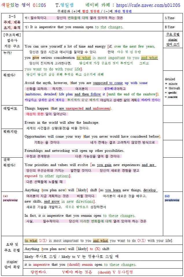  [동명여고영어내신학원] 2020 수능특강 영어 3강 5번 지문 분석 및 풀이법