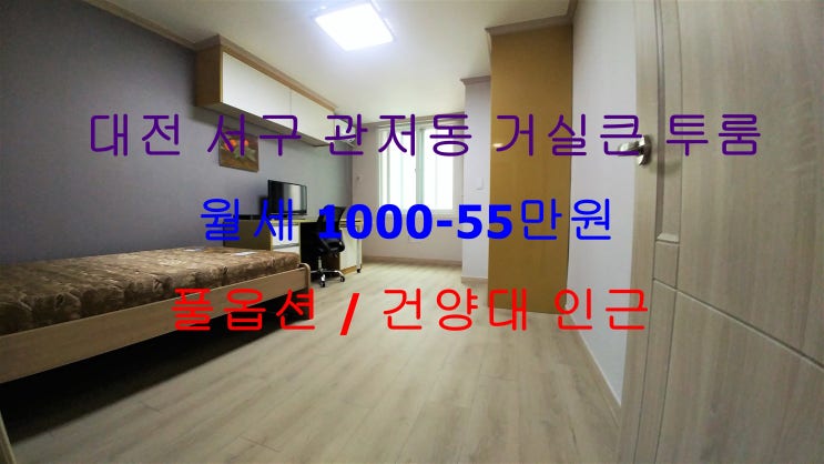  대전 서구 관저동 풀옵션 거실큰 투룸 월세 (건양대 인근)