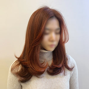  레드오렌지 염색 참고했던 한혜진 염색 역시 달라