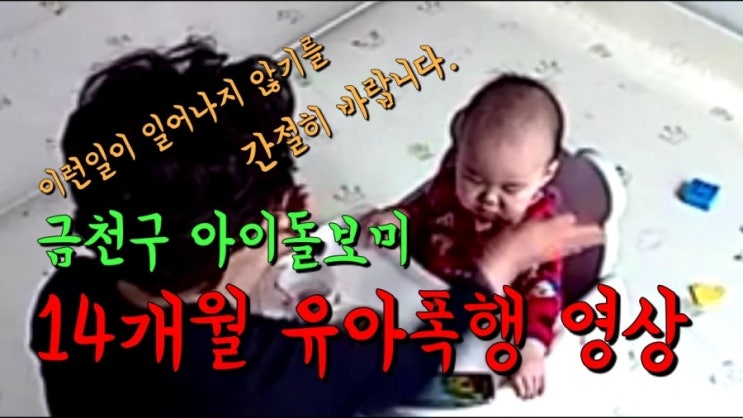 14개월 영유아.. 금천구 정부지원 아이돌보미 폭행 영상