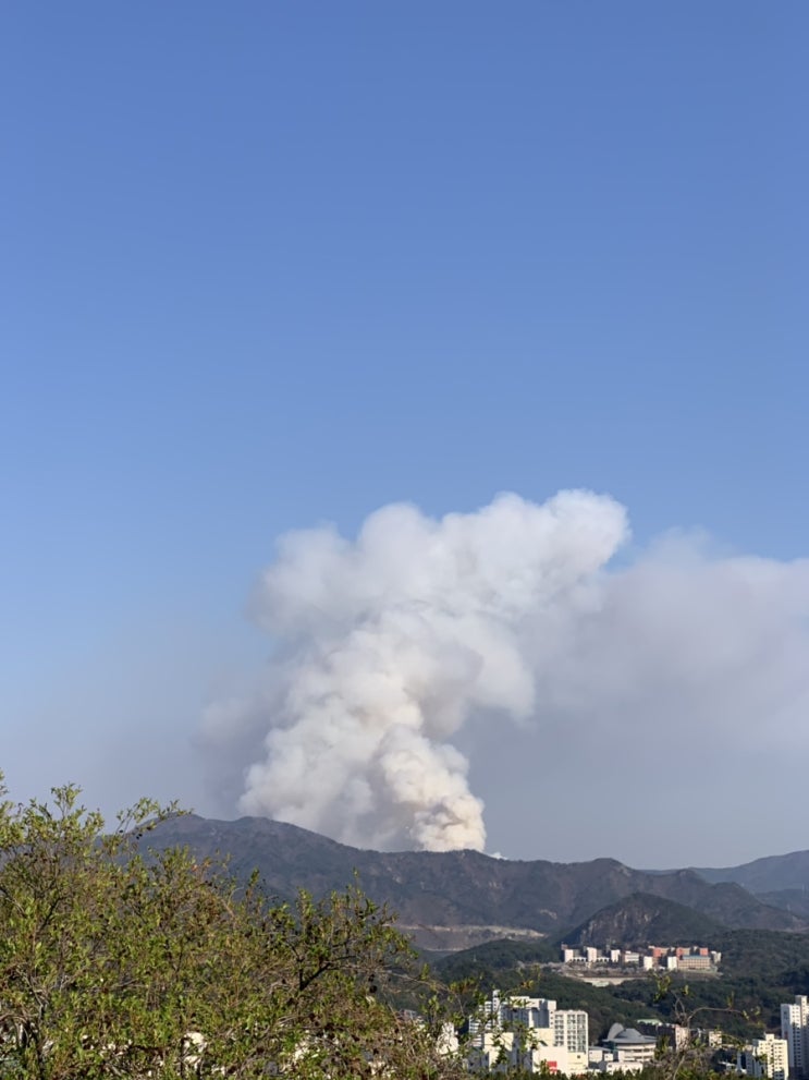  해운대 운봉산에 산불•화재가 발생했다고 합니다