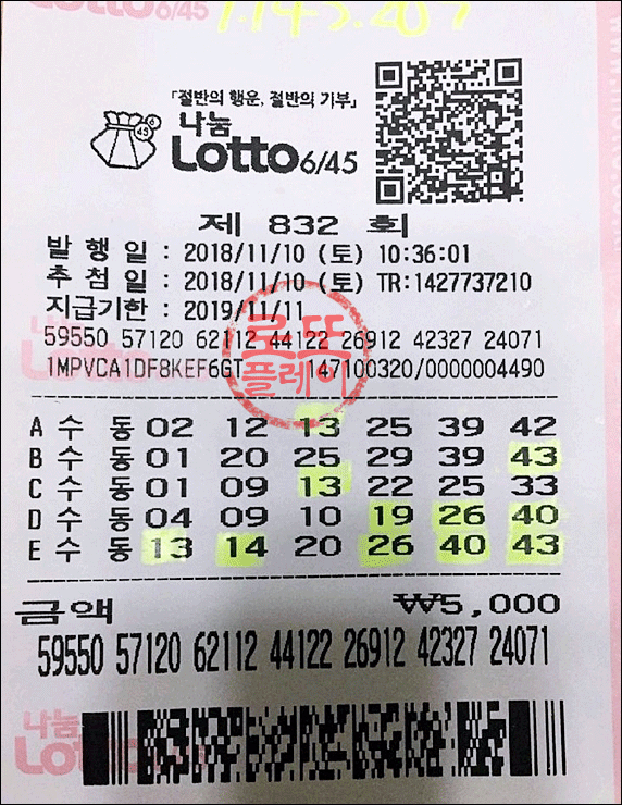  이번주 로또예상번호 다 운이라고?!!!!