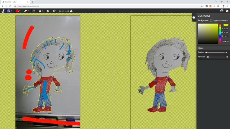  [ 이넘컷 ] 막내딸이 화이트보드에 그린 그림_배경제거_누끼작업컷_12