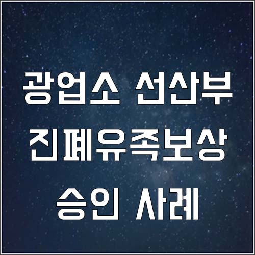  광업소 선산부 진폐유족보상 산재 승인 사례(장의비산재)
