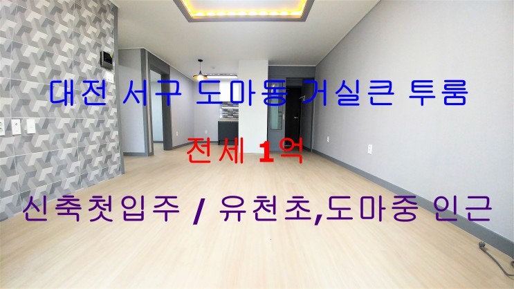 대전 서구 도마동 신축 첫입주 거실큰 투룸 전세 (유천초,도마중 인근)