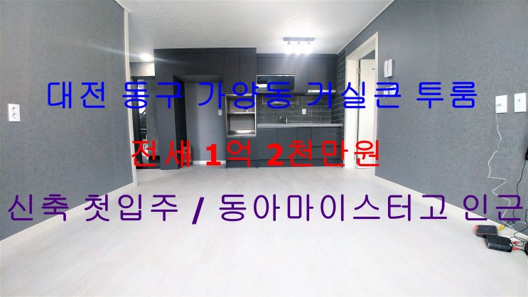  대전 동구 가양동 신축 첫입주 거실큰 투룸 전세 (동아마이스터고 인근)