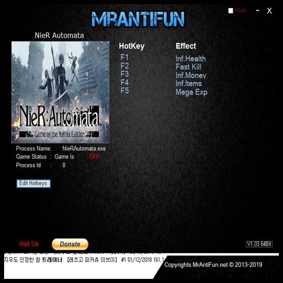 니어 오토마타 트레이너 V1 02 5 Nier Automata Trainer V1 02 5 네이버 블로그