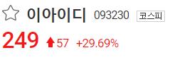  이아이디 상한가 경신을 예고하는 재료가 더 확인되죠