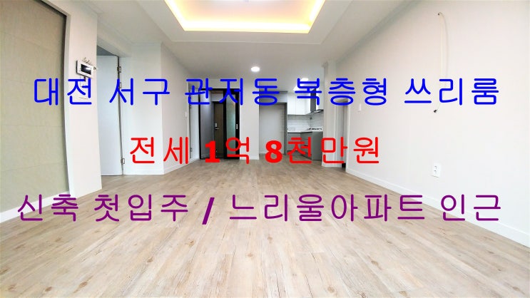  대전 서구 관저동 신축 첫입주 테라스 복층형 쓰리룸 전세 (느리울아파트 인근)