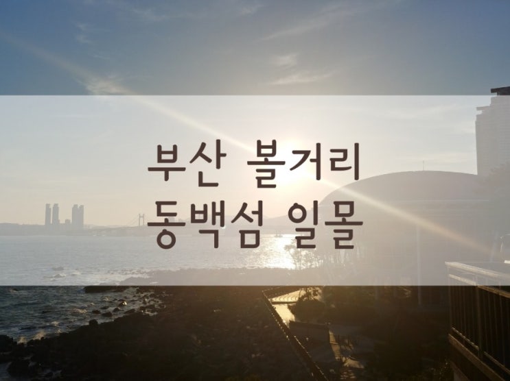  부산 볼거리 해운대 바다 일몰은 동백섬 더베이101