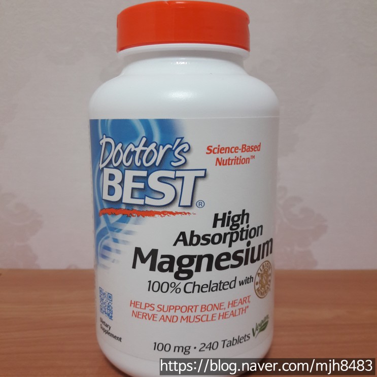 [닥터베스트] 마그네슘 (글리시네이트 킬레이트), 100 mg, 240 태블릿