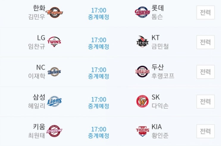 2019.04.06 KBO(프로야구) ( 한화 롯데 | LG KT | NC 두산 | 삼성 SK | 키움 기아 )