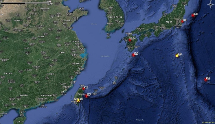  대만 지진, 일본지진 4월4일~5일 연이어 발생_2019년 세계주요지진(지진규모 5.0이상)