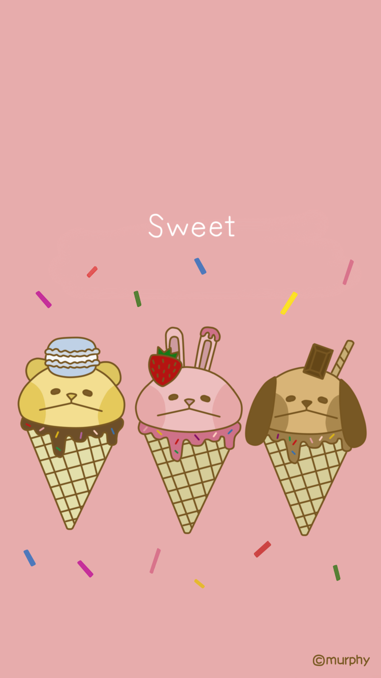 아이폰 동물 캐릭터 디저트 배경화면 : 네이버 블로그, image size:750x1334