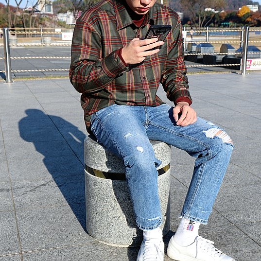  남자 초록색 셔츠 안드레셔츠 넘사벽 체크셔츠야