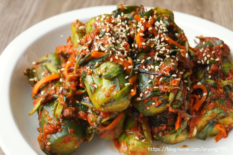  오이소박이 만드는 법 양념 레시피 바로 먹어도 맛있어요~
