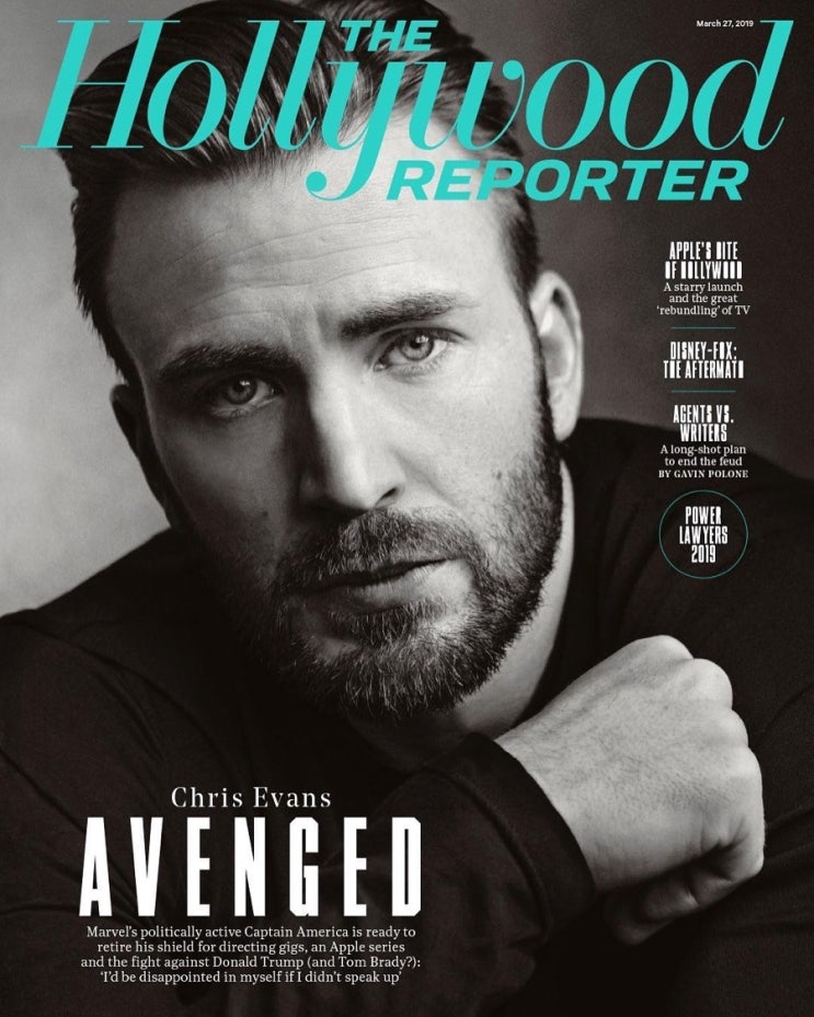  크리스 에반스 in THE HOLLYWOOD REPORTER 2019 March 27 issue