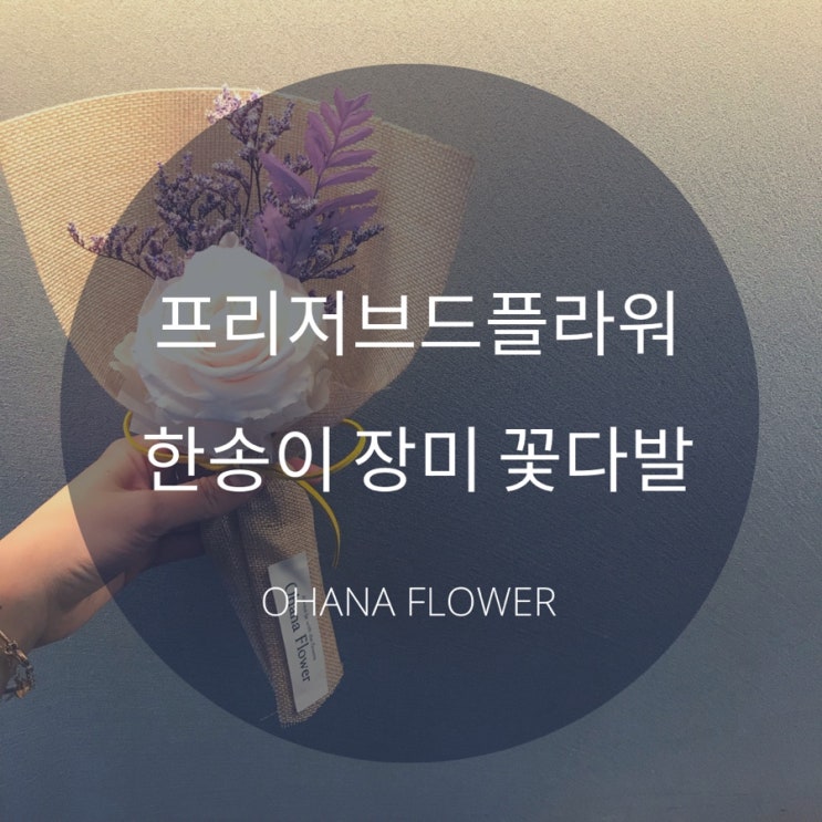 [부산프리저브드플라워] 한송이 꽃다발 장미한송이 시들지않는꽃 프리저브드플라워 전문공방 오하나플라워
