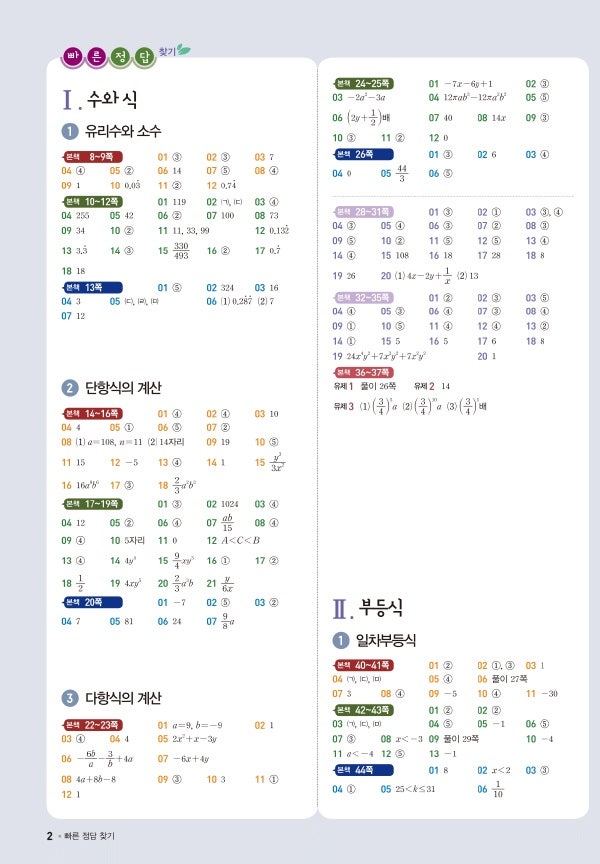 일품 중등 수학 2 546제 답지 (2019개정판) : 네이버 블로그