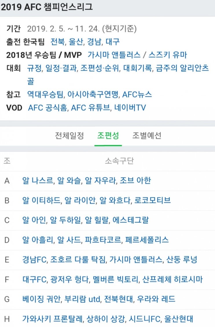 2019.04.09 ACL(AFC 아시아 챔피언스리그) 조별예선 3차전 (경남FC 가시마 | 우라와 전북현대 | 부리람 베이징궈안[베이징G] | 산둥루넝 조호르다)