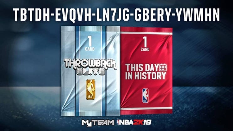 NBA 2K19 MyTeam 라커코드 Locker Codes - Throwback Elite & This day in History