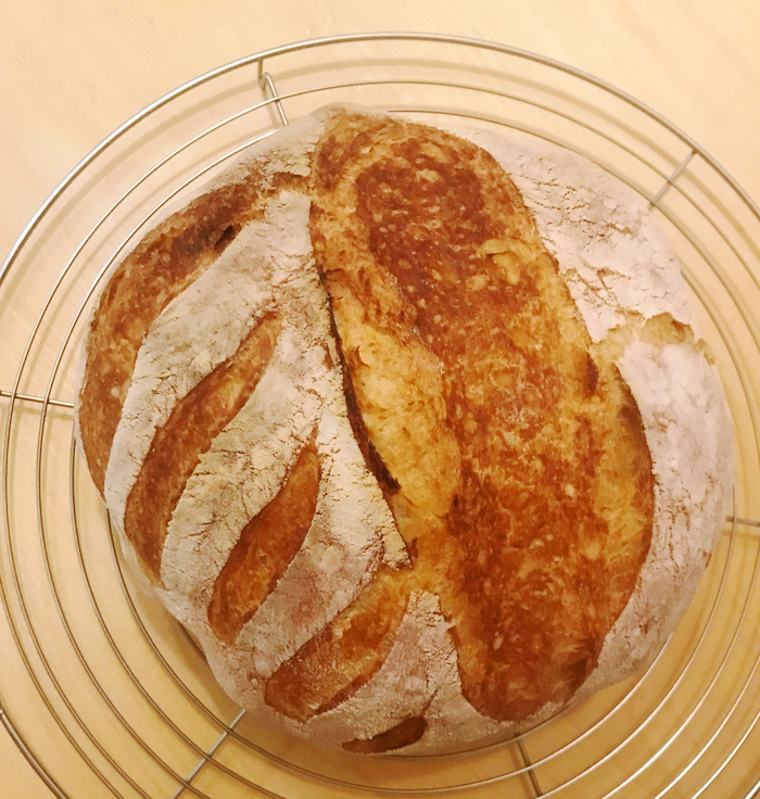 미니멀 노동, 무반죽 아르티장 브레드 No-knead artisan bread