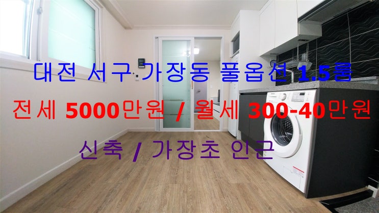  대전 서구 가장동 신축 풀옵션 1.5룸 전세, 월세 (가장초 인근)
