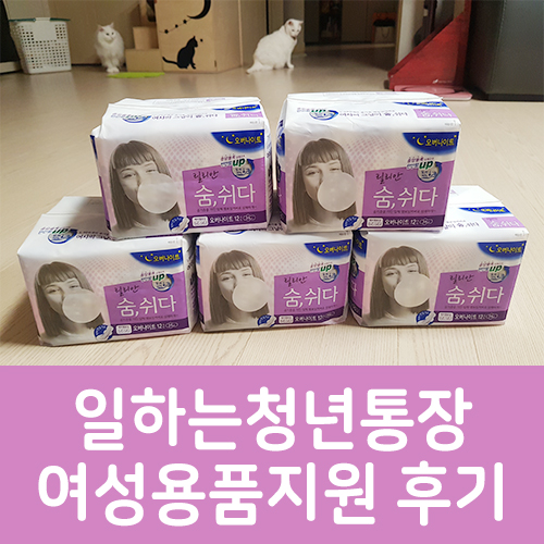  경기도일하는청년통장 여성용품 생리대 지원후기!