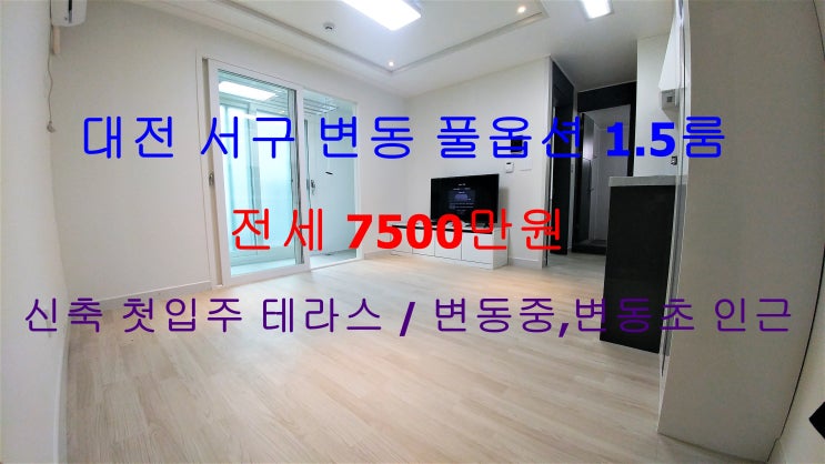  대전 서구 변동 신축 첫입주 테라스있는 풀옵션 1.5룸 전세 (변동중,변동초 인근)