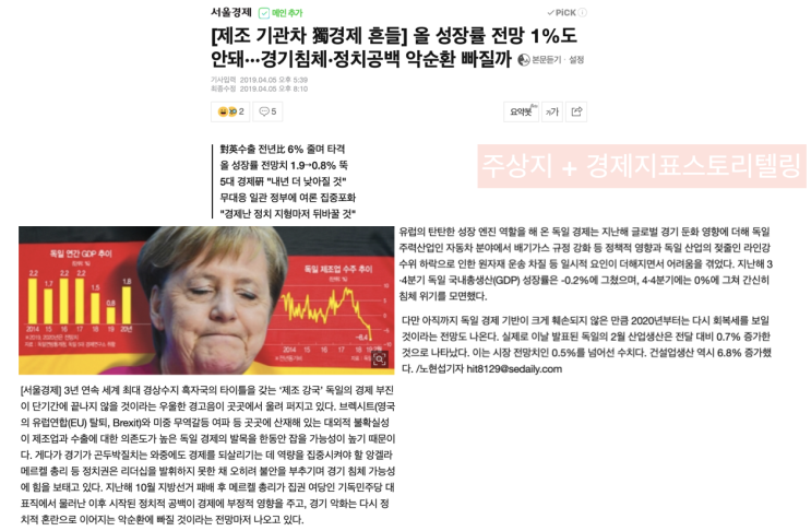  [독일경제위기] 독일메르켈총리의 집권공백과 독일경제침체징조
