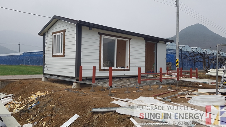 컨테이너주택/농막주택에 시공된 건식온수난방과 전기보일러/성진에너지 컨테이너주택/농막주택에 시공된 건식온수난방과 전기보일러/성진에너지