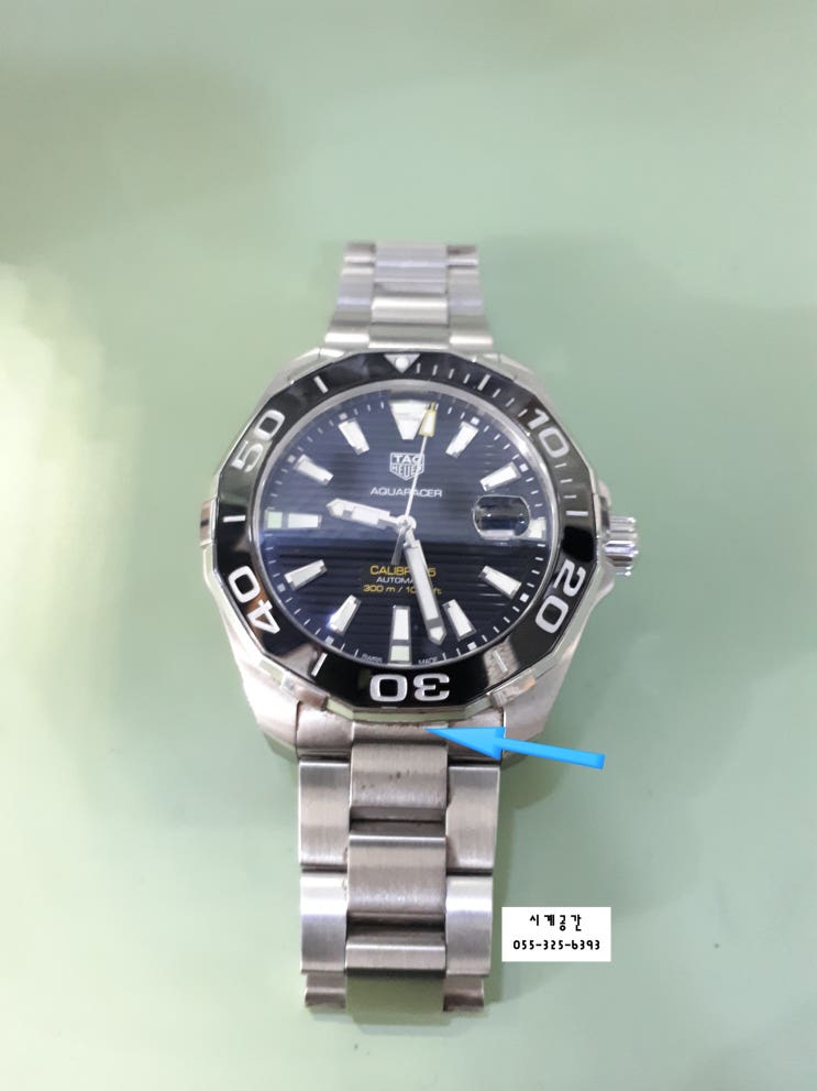  시계공간 김해시계수리점테그호이어 아쿠아레이서 오토메틱 시계외장세척 TAG HEUER watch cleaning 오버홀 폴리싱 부산경남 김해시계방 시계수리