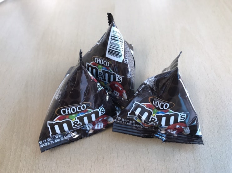  간식으로 m&m 초코릿 미니