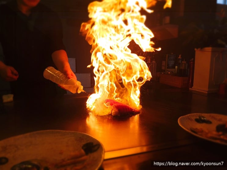 일산 호수공원 맛집 코하마, 화려한 불쇼의 일본식 철판요리!