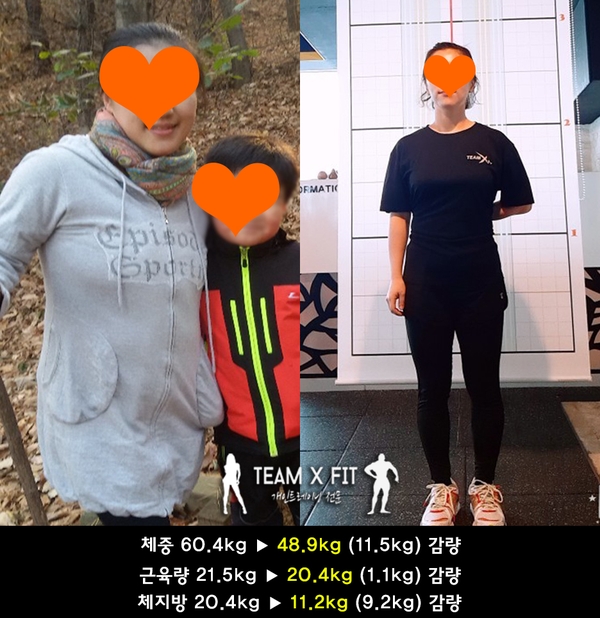  개봉동헬스장 팀엑스핏의 40대 주부님 12키로 감량법은 pt 샵 덕분이죠