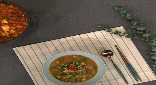 최고의 요리비결 정미경 된장찌개 만들기 차돌박이된장찌게 이특 오만둥이 차돌된장찌개 끓....