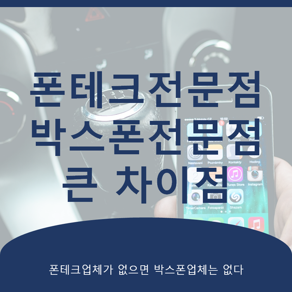  폰테크업체 박스폰업체 차이점 폰테크가 없으면 박스폰 업체는 없다
