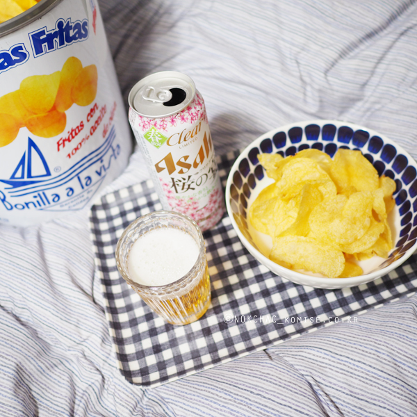  스페인 페인트통 감자칩 : 보닐라감자칩 핵꿀맛 아사히 벚꽃맥주_GS편의점 할인행사