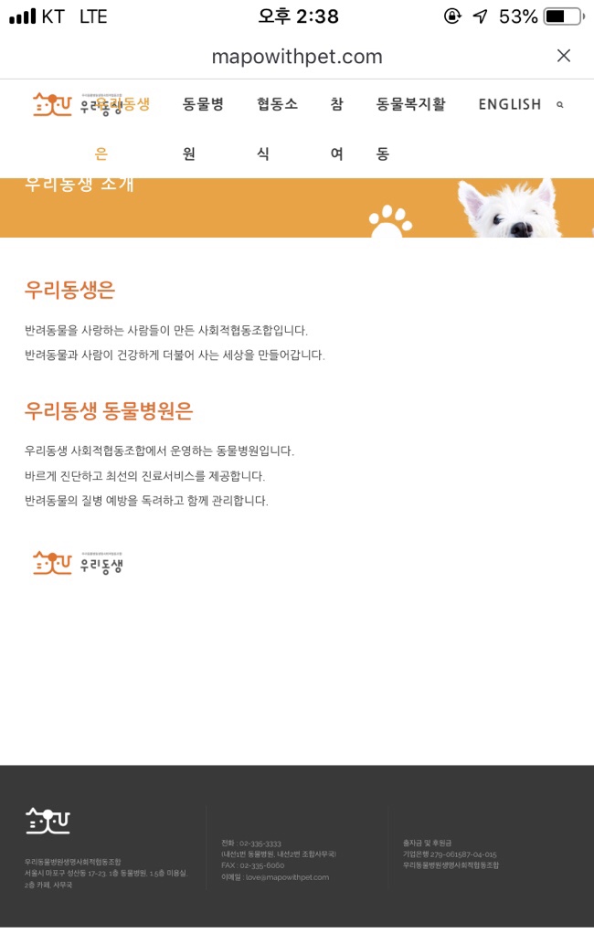  마포/홍대/합정/성산 저렴한 동물병원 추천 - 우리동생 "우리동물병원생명사회적협동조합"