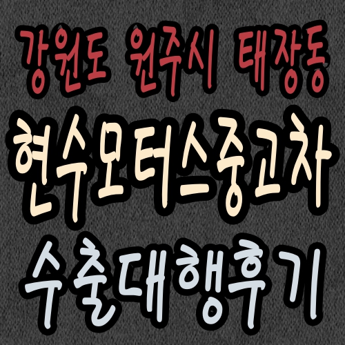  강원도 원주중고차수출 폐차대행 만족스러운 매입가