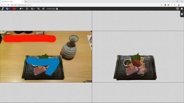  [ 이넘컷 ] 일본 _생선회(사시미)_ 음식 사진 배경제거_누끼작업컷_23 _이넘컷_1일 3장 무료
