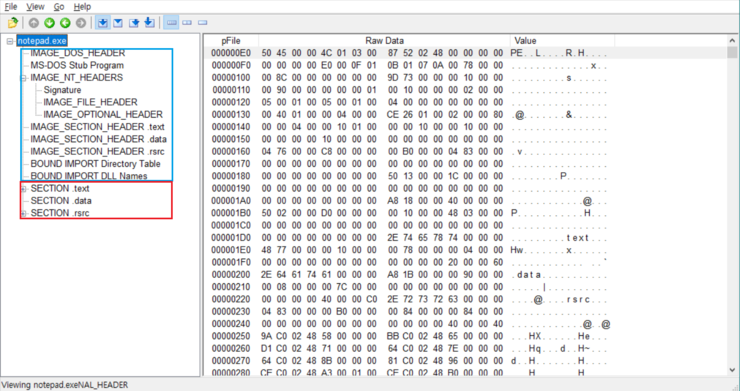  윈도우 PE(Portable Executable) 구조 1 - DOS Header, NT Header
